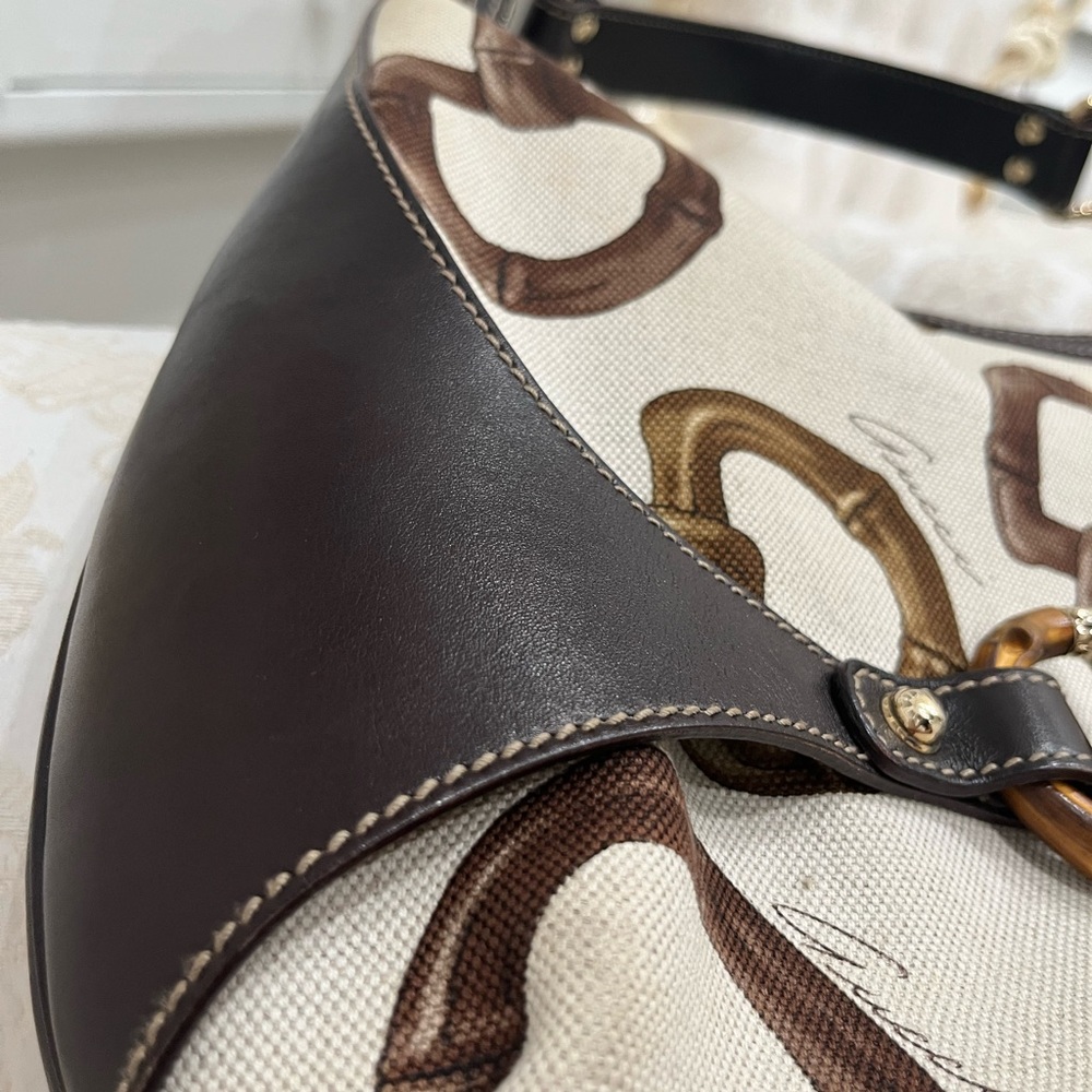 GUCCI HALF MOON LIMITED BAMBOO HOBO - Picture 10 of 11